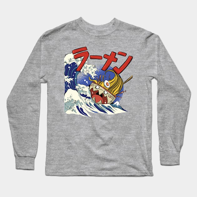 The Great Ramen Wave Long Sleeve T-Shirt by Yutaman